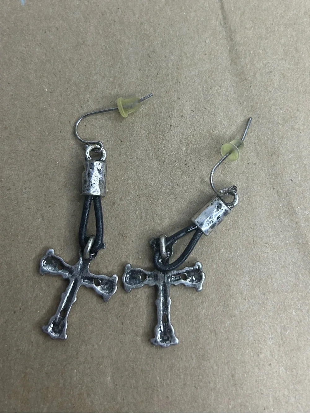 Gothic Style Cross Dangle Earrings